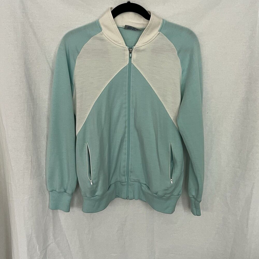 Vintage 80's Track & Court Women’s Size Large Zip-Up Acrylic Tennis Jacket